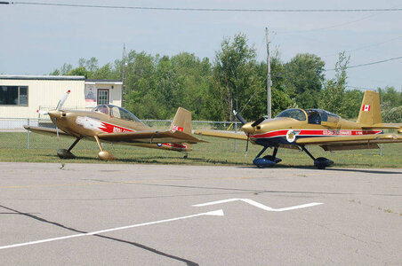 Next to Phil Kaye's RV-9A, in RCAF Golden Centennaires colours