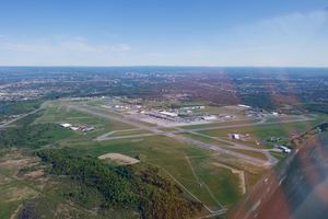 Flying over the airport at Ottawa