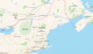 Flight Track for Yarmouth -> Sherbrooke -> Smiths Falls