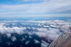 Clouds breaking up, with Lake Simcoe ahead