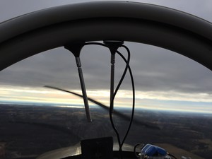 ADS-B antennae hanging from canopy bow