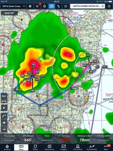 Sunday AM - Thunderstorms over Oshkosh and approaching Manitowoc